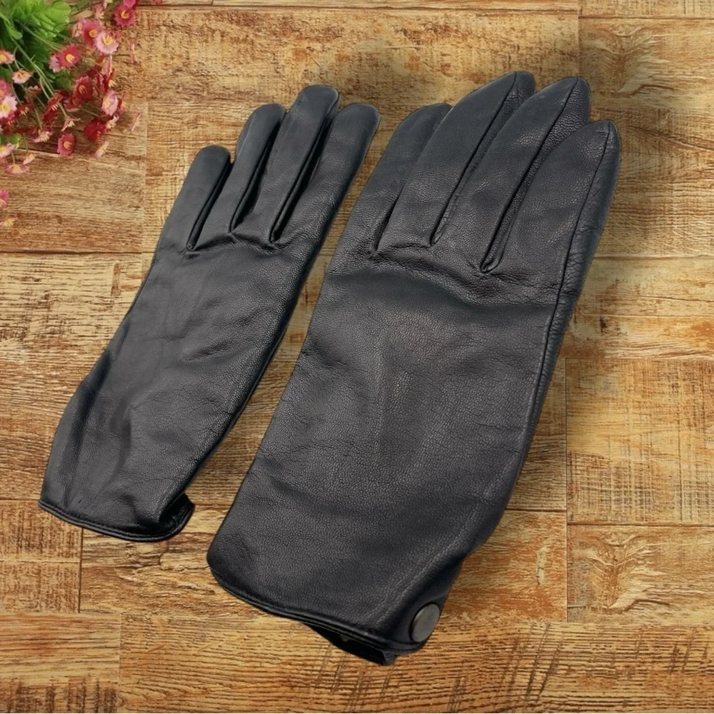 FOWNES Women's Leather Sherpa Lined Gloves Size Large